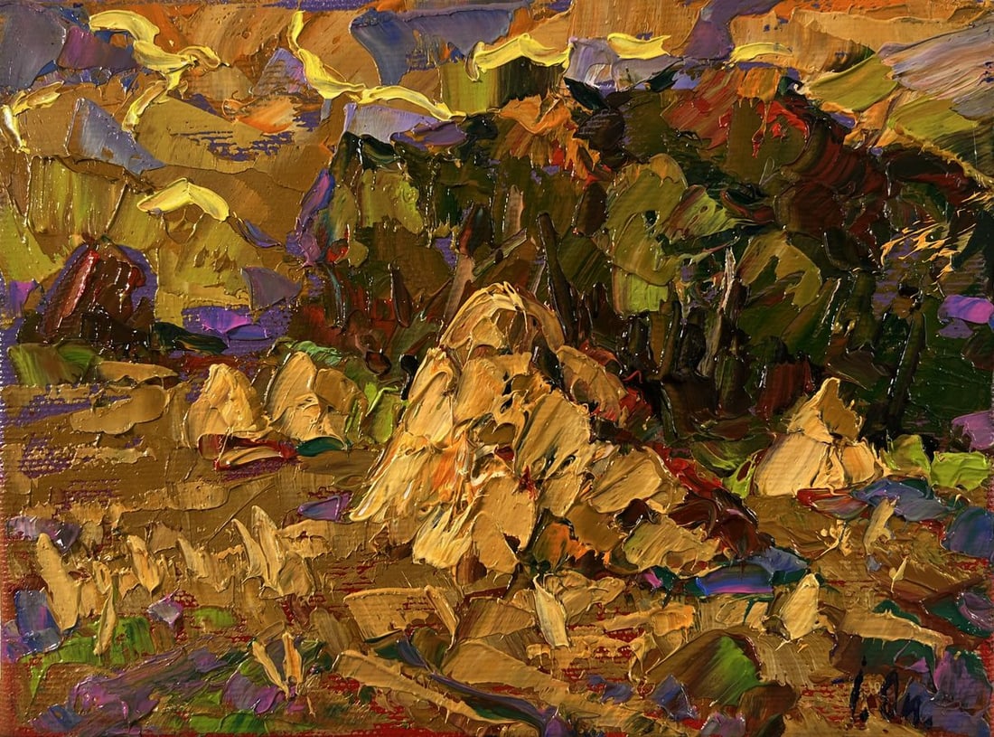 Oil painting Warm evening in the field Oksana Ivanyuk - 3