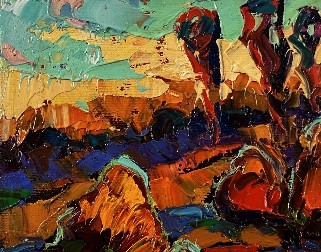 Oil painting Evening of orange rays Oksana Ivanyuk - 7