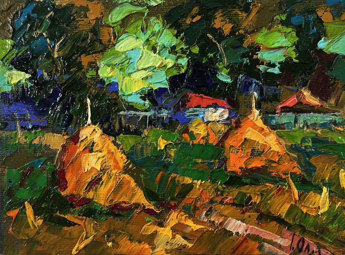 Oil painting Summer evening in the village Oleksiy Ivanyuk - 3