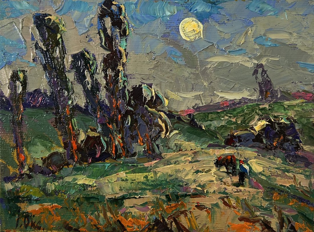 Oil painting Moonlight night Oksana Ivanyuk - 3
