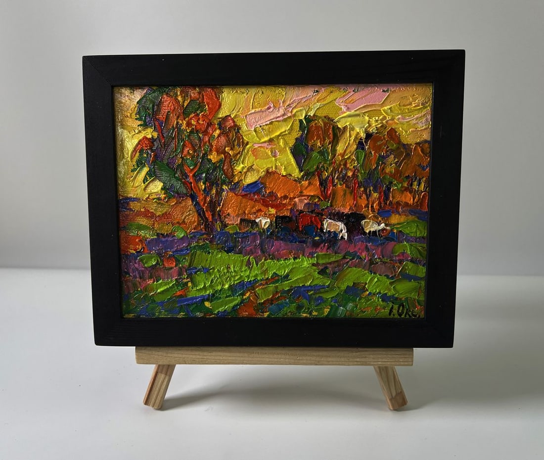 Oil painting Morning meadows Oksana Ivanyuk: Title: Oil painting Morning meadows Oksana Ivanyuk Description: NoAAA5828 The Oil painting Canvas titled "Morning meadows" captures the spirit of dawn with an explosion of colors and textures that con