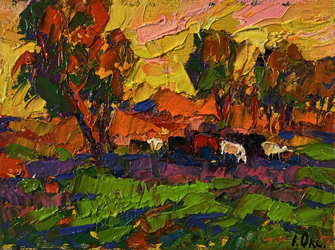 Oil painting Morning meadows Oksana Ivanyuk - 3