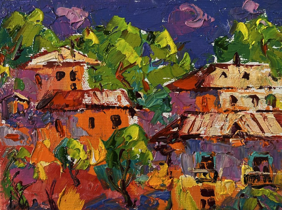 Oil painting Summer village at night Oleksiy Ivanyuk - 3