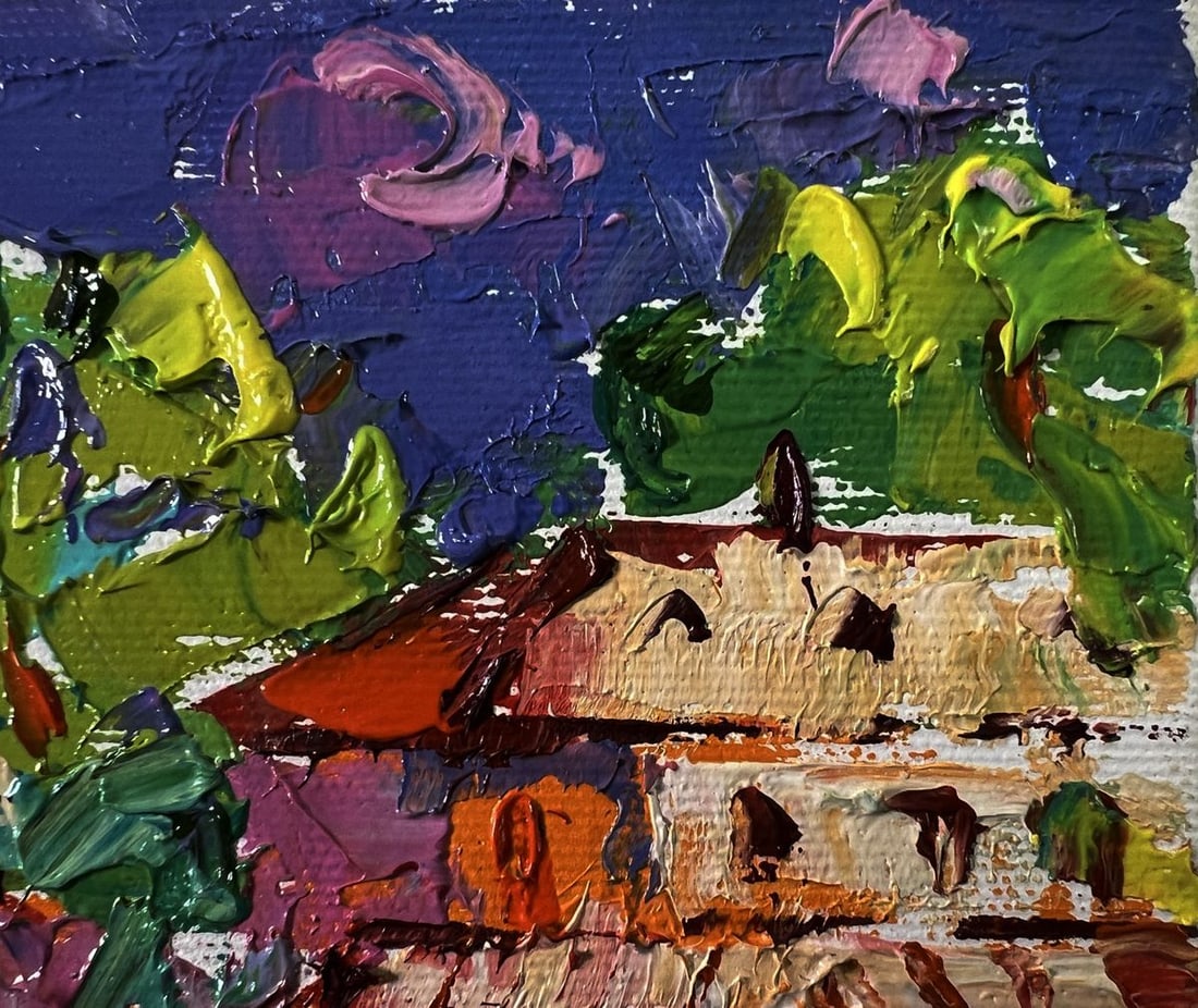 Oil painting Summer village at night Oleksiy Ivanyuk - 4