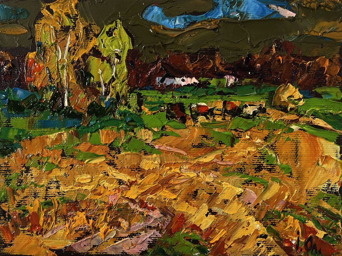 Oil painting Autumn evening fields Oleksiy Ivanyuk - 3