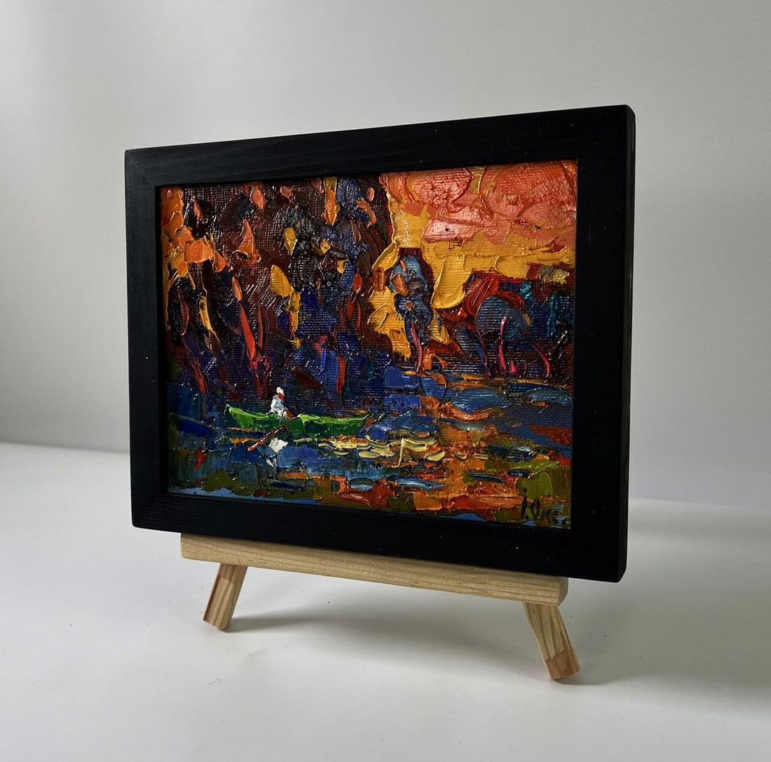 Oil painting Evening on the river Oksana Ivanyuk - 2