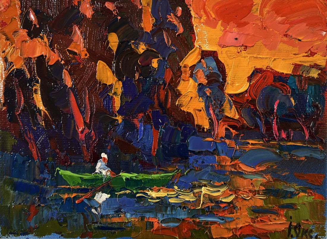 Oil painting Evening on the river Oksana Ivanyuk - 3