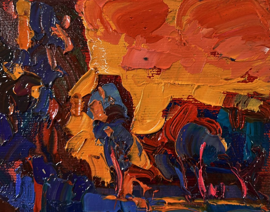 Oil painting Evening on the river Oksana Ivanyuk - 4