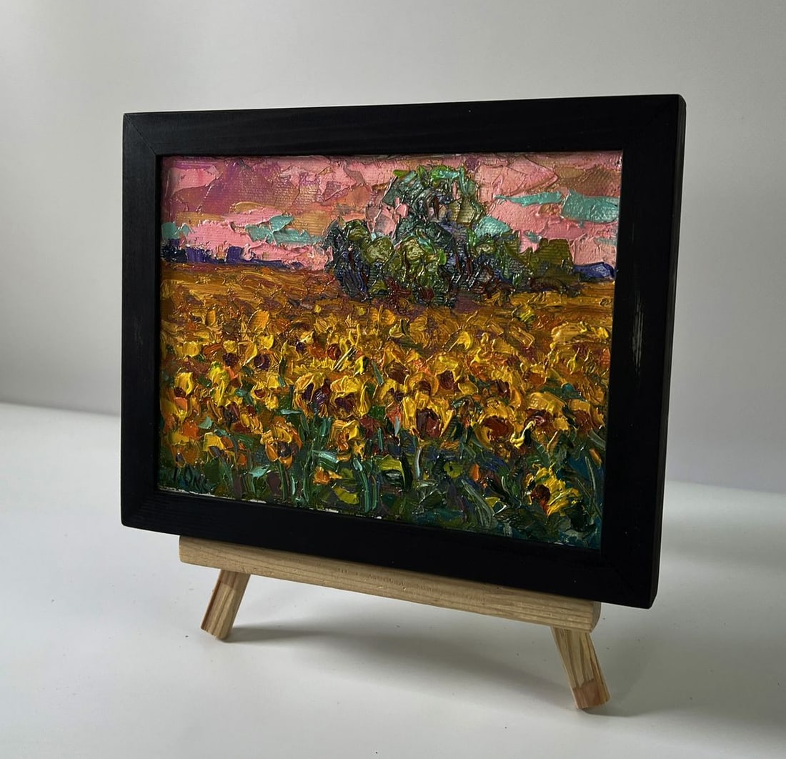Oil painting Evening sunflowers Oksana Ivanyuk - 2