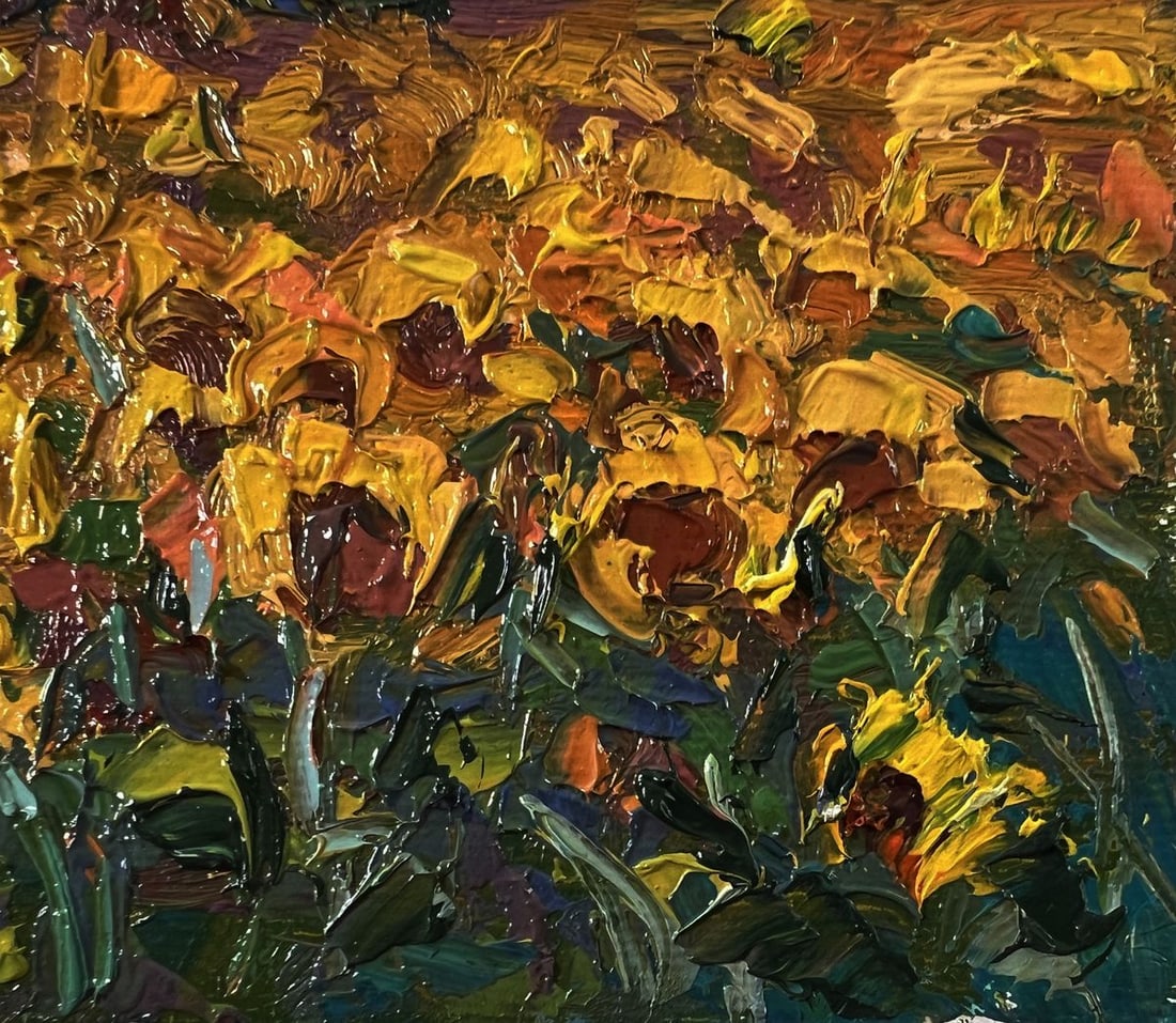 Oil painting Evening sunflowers Oksana Ivanyuk - 5