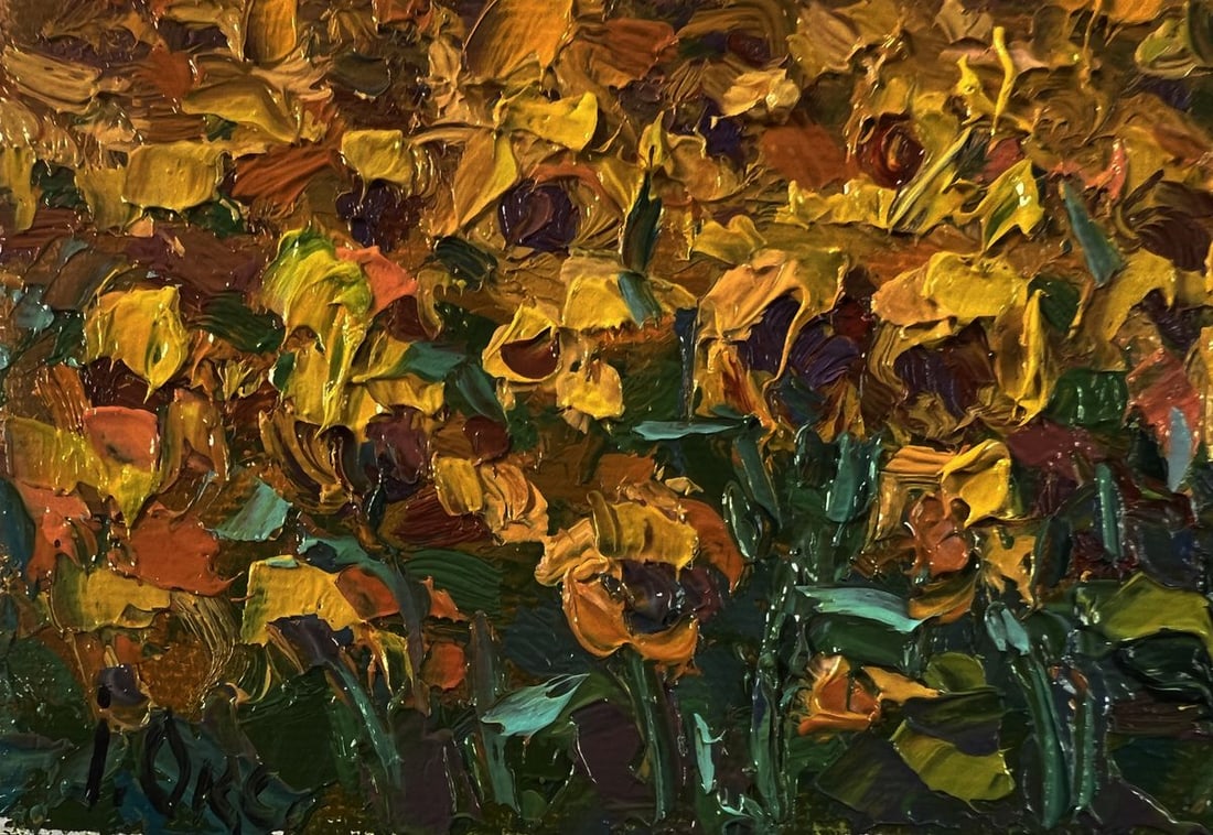 Oil painting Evening sunflowers Oksana Ivanyuk - 6