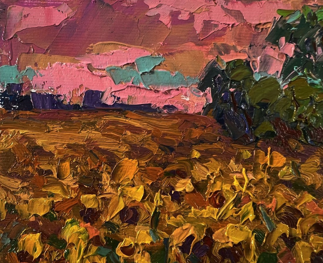Oil painting Evening sunflowers Oksana Ivanyuk - 7