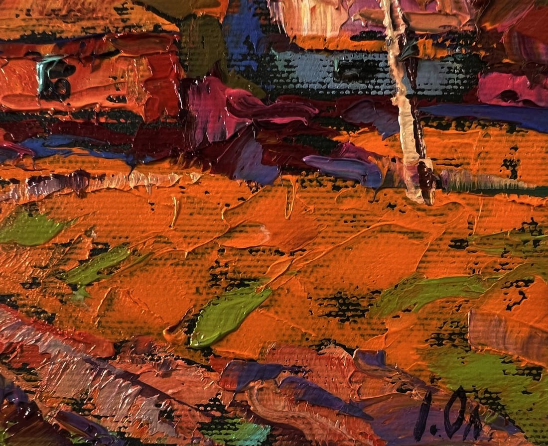 Oil painting Autumn village sunset Oleksiy Ivanyuk - 5