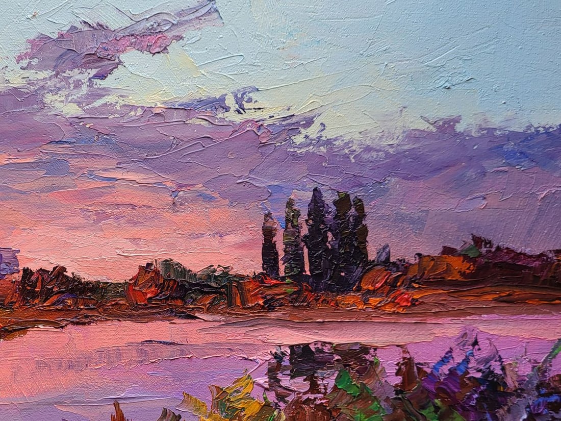 Oil painting Sunset over the river Boris Serdyuk - 5