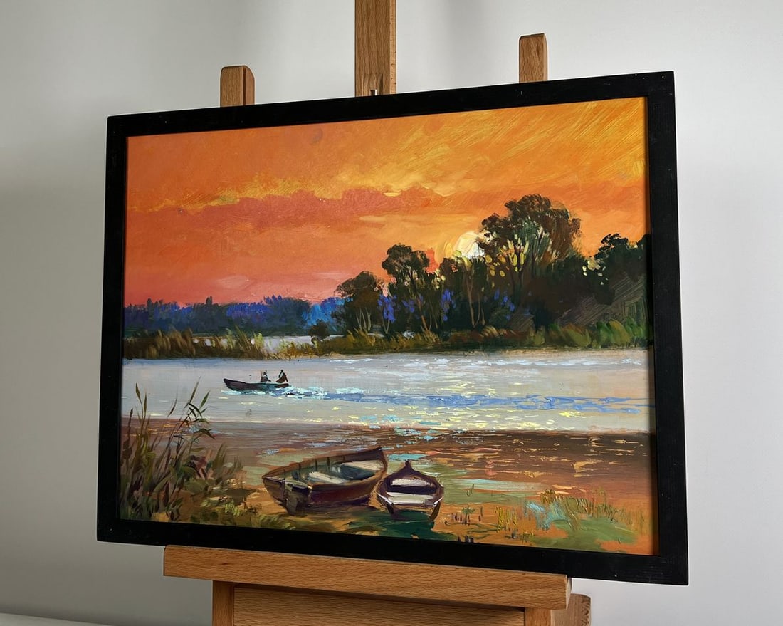 Oil painting Mesmerizing Crimson Sunset Yuriy Suprunchuk - 2