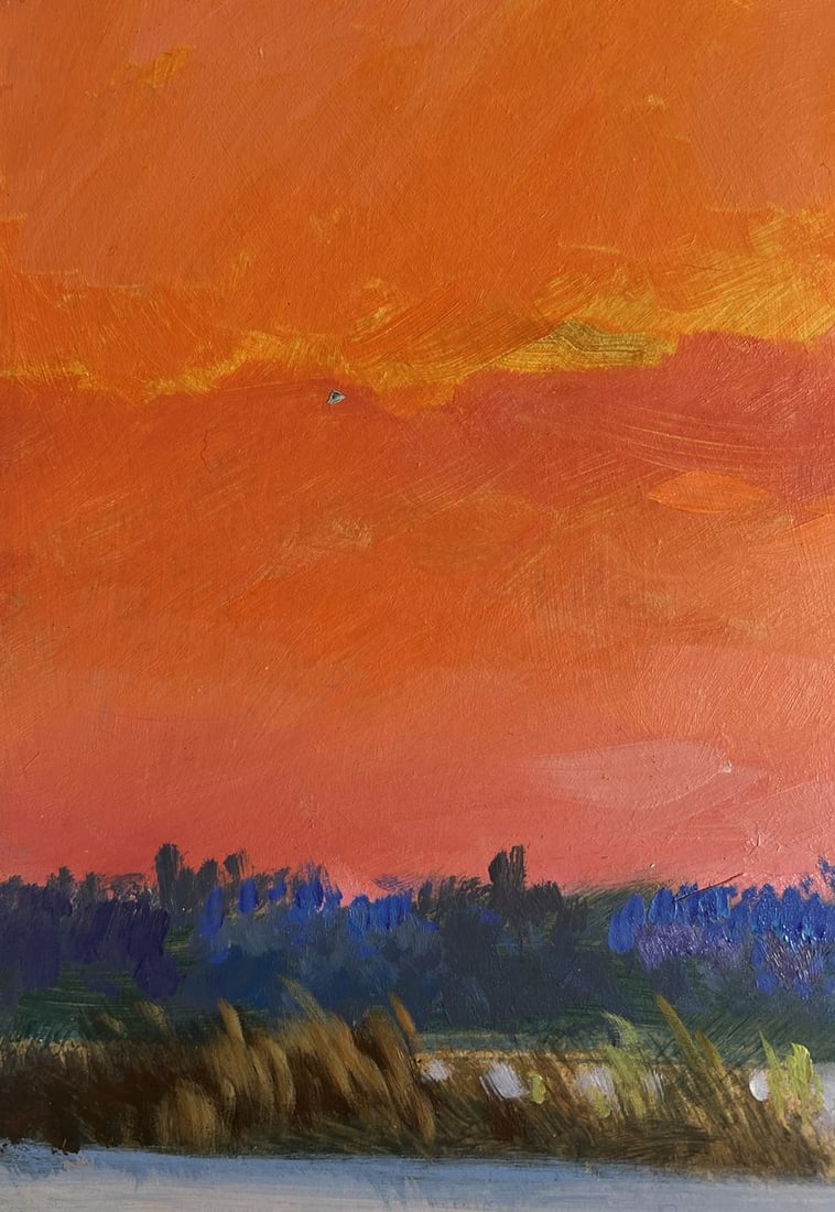 Oil painting Mesmerizing Crimson Sunset Yuriy Suprunchuk - 6