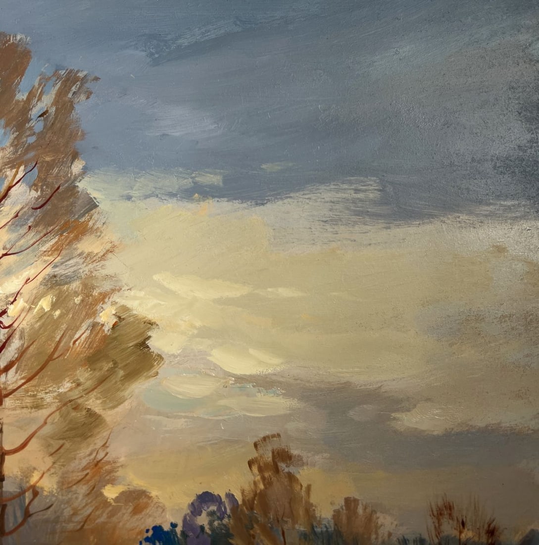 Oil painting Snow and sunset lights Yuriy Suprunchuk - 4