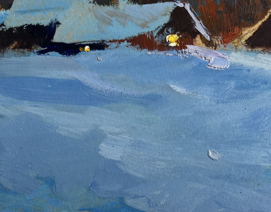 Oil painting A quiet evening in the snowy glow Yuriy Suprunchuk - 6