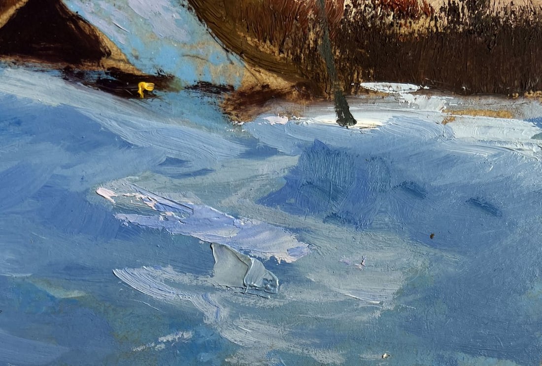 Oil painting A quiet evening in the snowy glow Yuriy Suprunchuk - 7