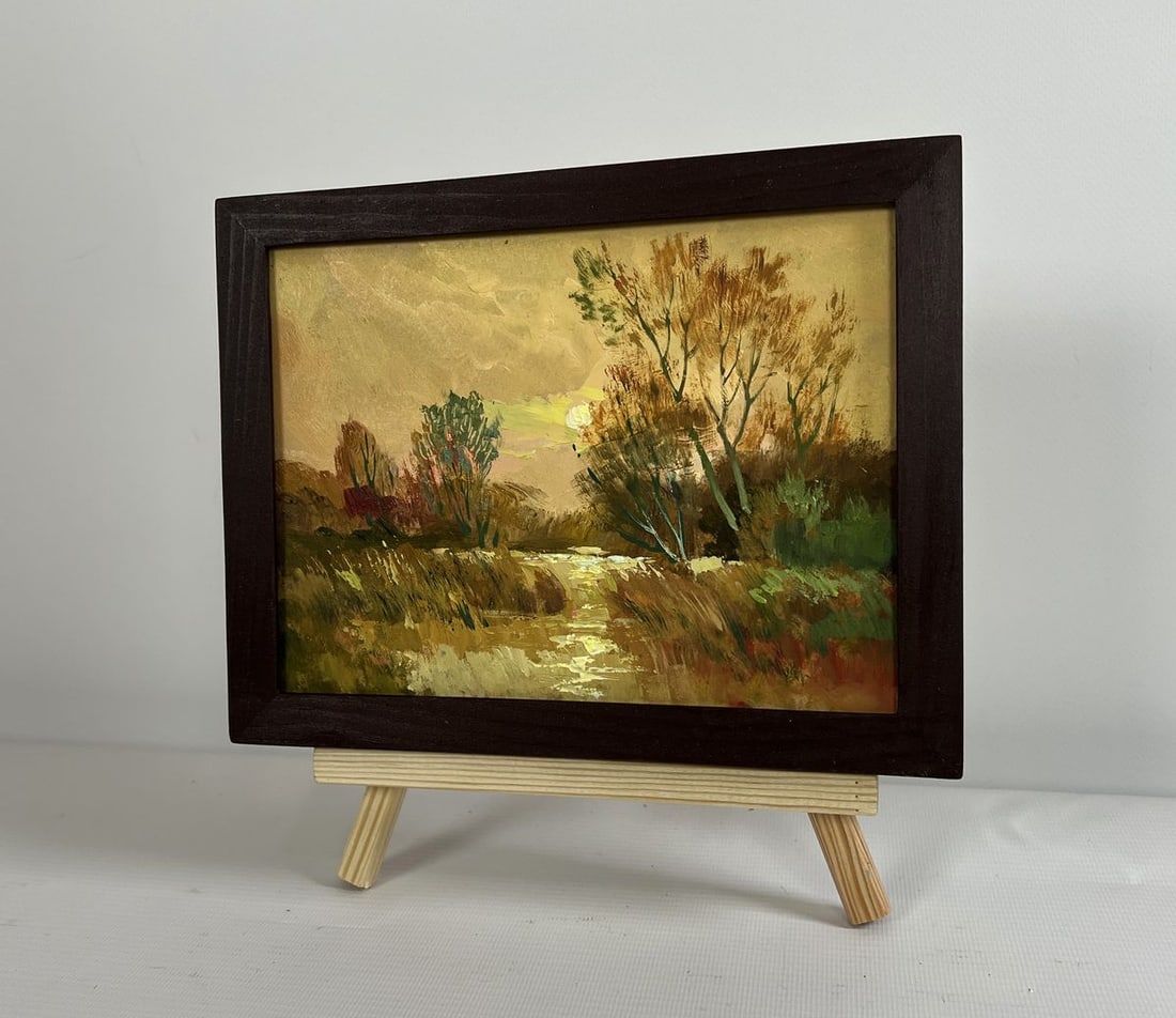 Oil painting A quiet evening in orange tones Yuriy Suprunchuk - 2