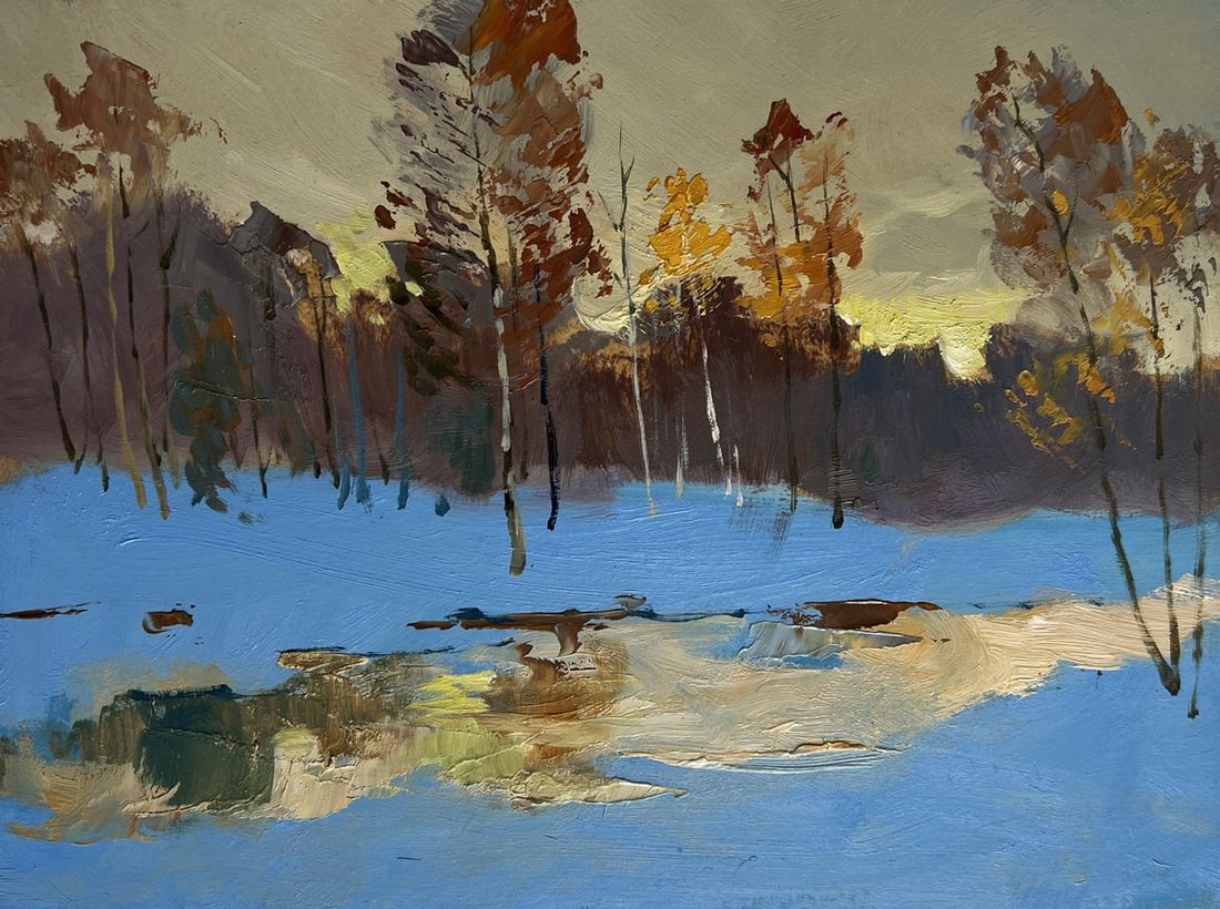 Oil painting Reflection of a yellow sunset Yuriy Suprunchuk - 3