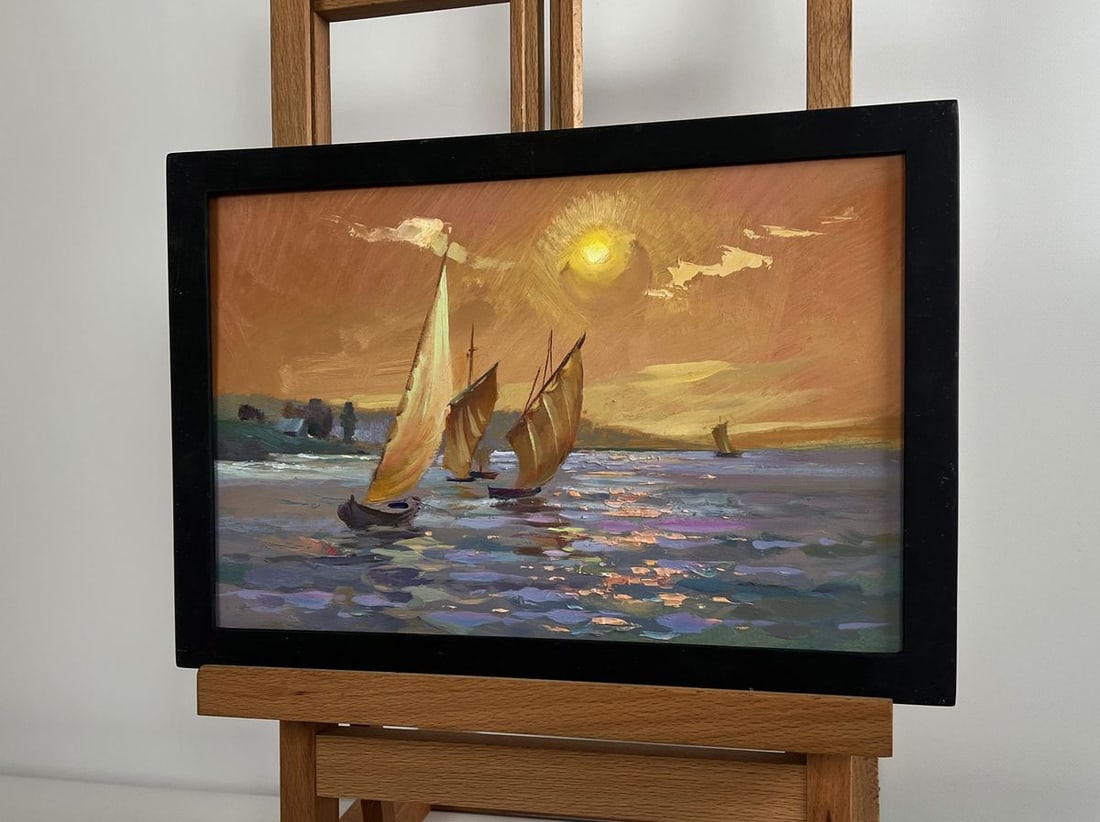Oil painting Romantic evening swim Yuriy Suprunchuk - 2