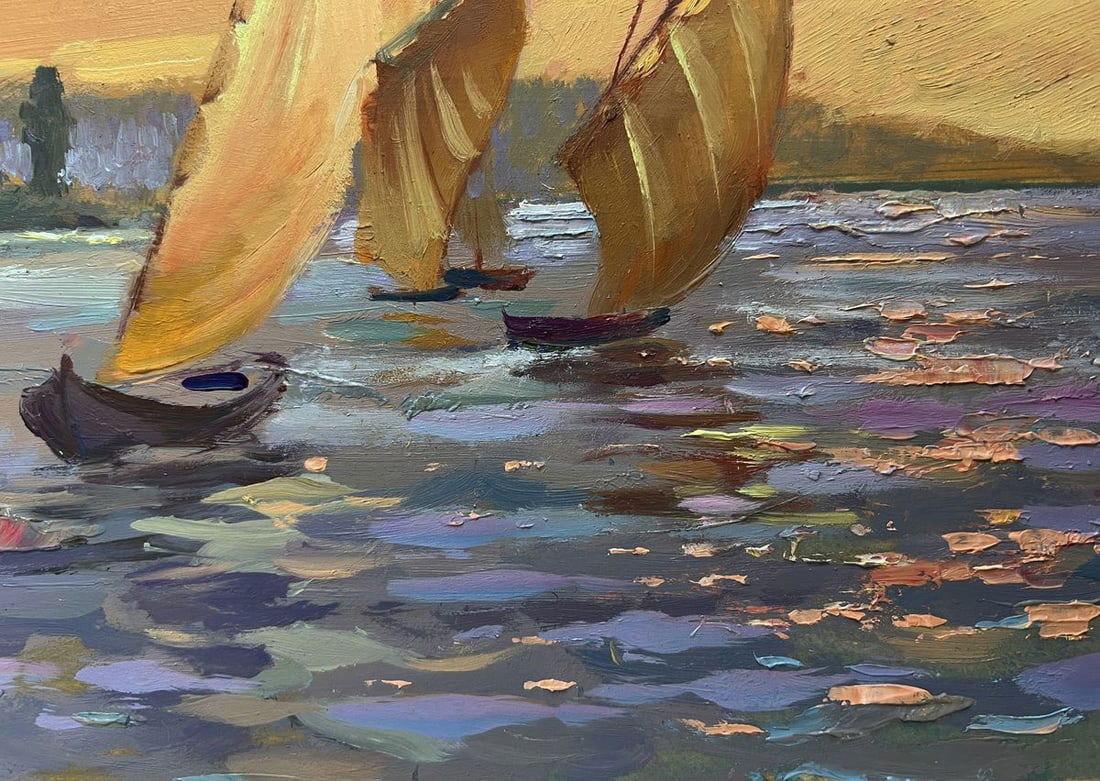 Oil painting Romantic evening swim Yuriy Suprunchuk - 8