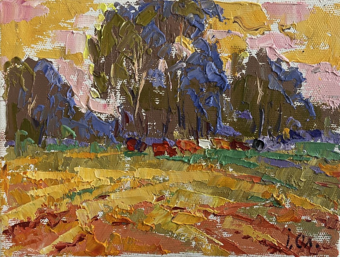 Oil painting Summer meadows and forest Alex Kalenyuk - 3