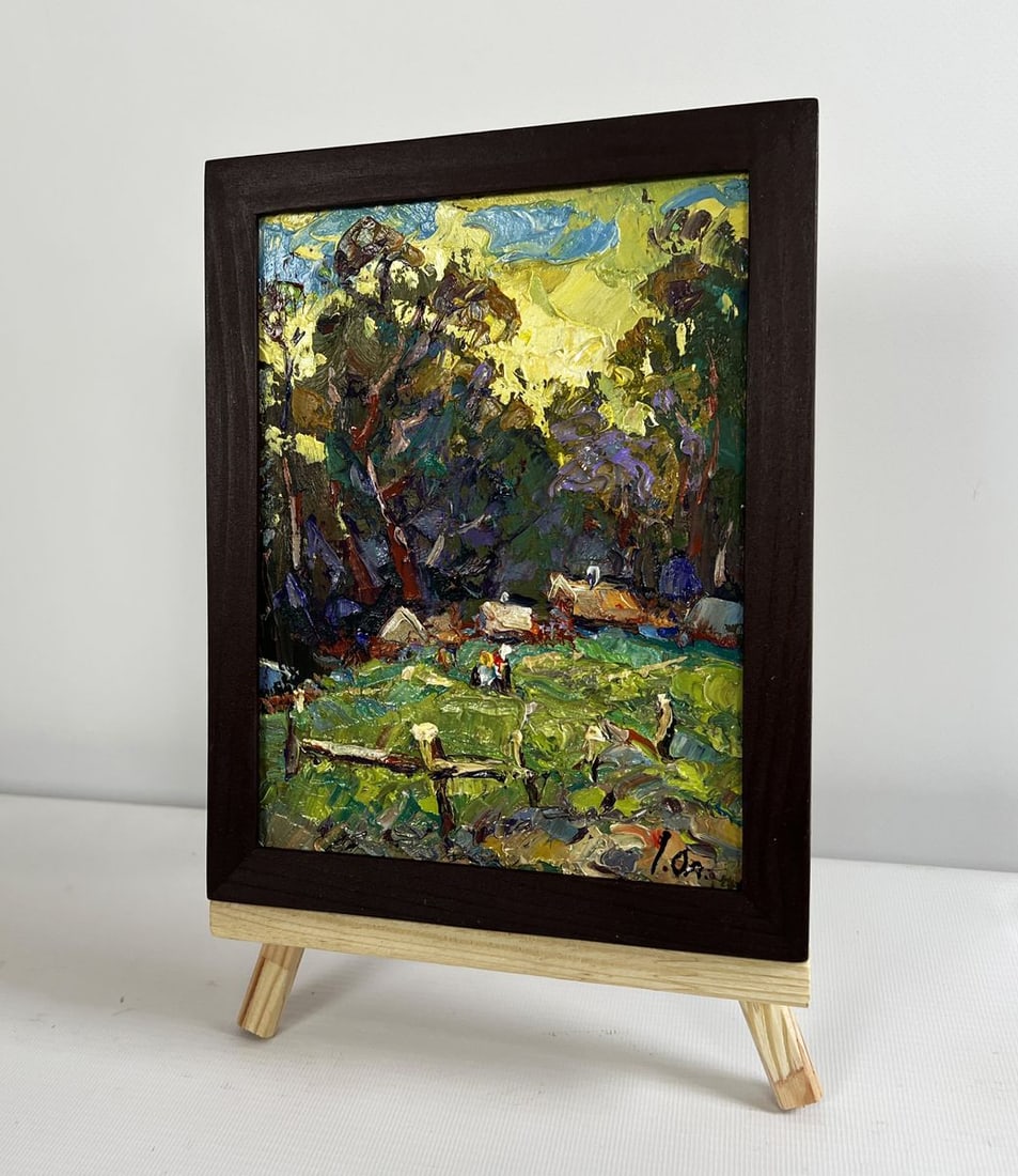 Oil painting Village near the forest Alex Kalenyuk - 2