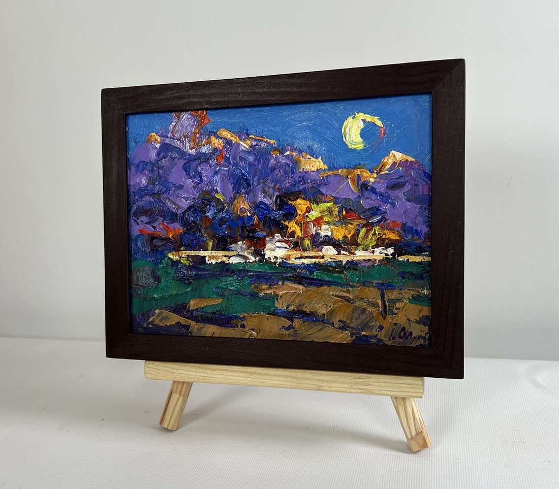 Oil painting Morning summer moon Alex Kalenyuk - 2