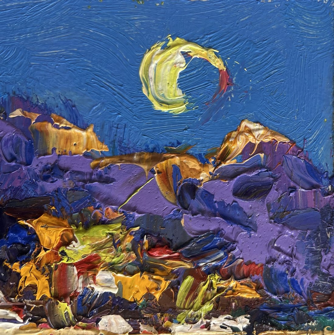 Oil painting Morning summer moon Alex Kalenyuk - 4