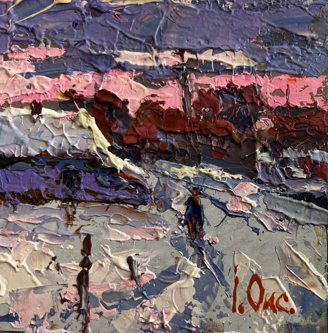 Oil painting Pink winter evening Oksana Kalenyuk - 7