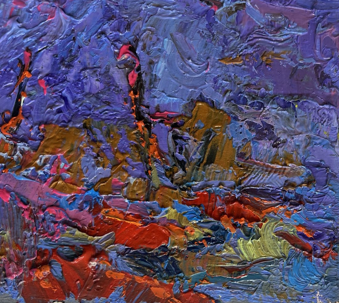 Oil painting Moonlit night in the field Oksana Kalenyuk - 4