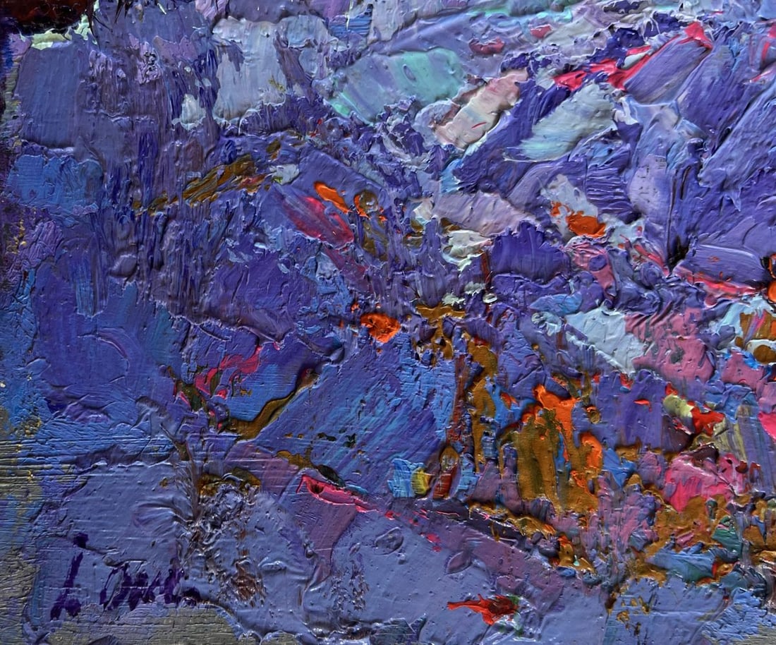 Oil painting Moonlit night in the field Oksana Kalenyuk - 7