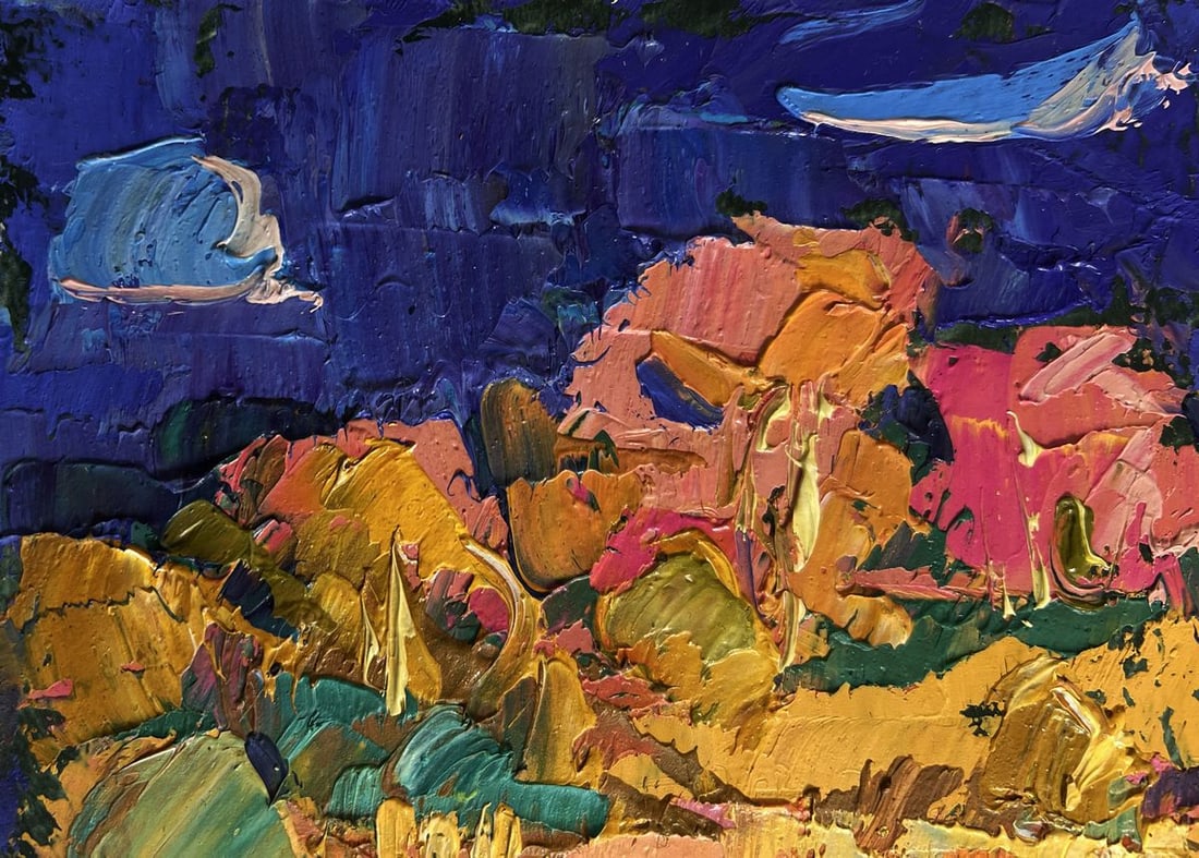 Oil painting Autumn evening by the river Alex Kalenyuk - 5