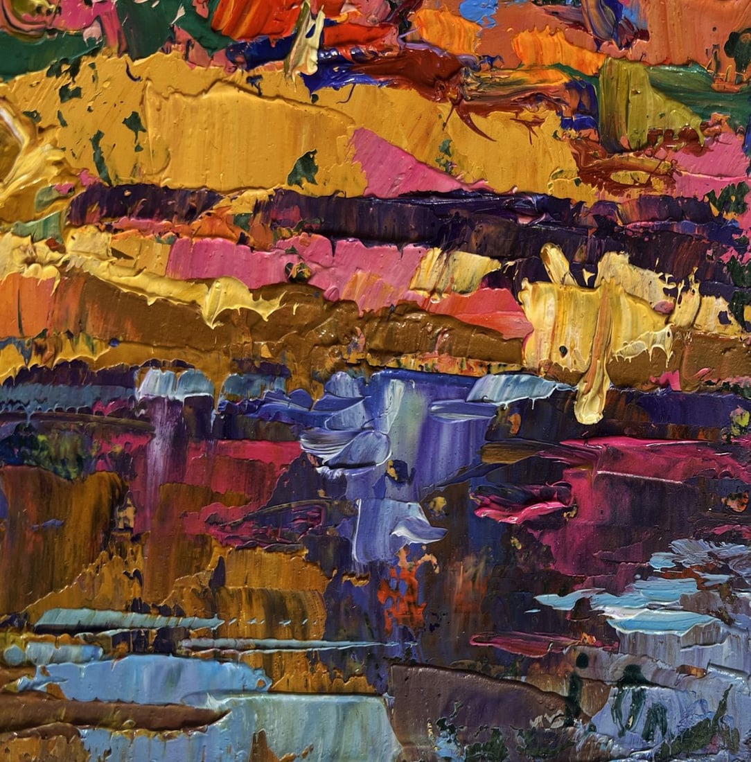 Oil painting Autumn evening by the river Alex Kalenyuk - 7