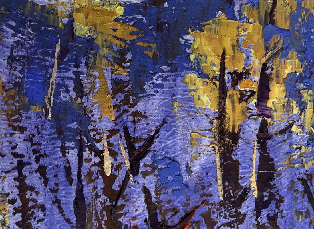 Oil painting Home on a winter evening Alex Kalenyuk - 5