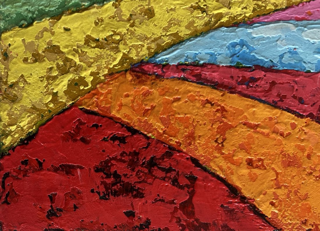 Oil painting Yellow sunset over the mountain V. Zadorozhnya - 6