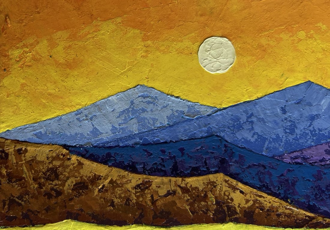 Oil painting Climbing to the top of the mountain V. Zadorozhnya - 5