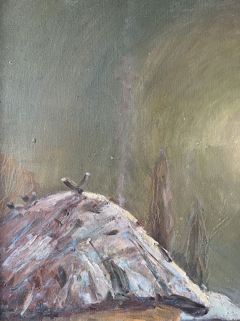 Oil painting Winter evening V. Mishurovsky - 2