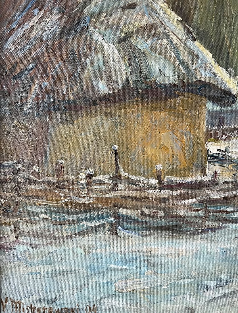 Oil painting Winter evening V. Mishurovsky - 4