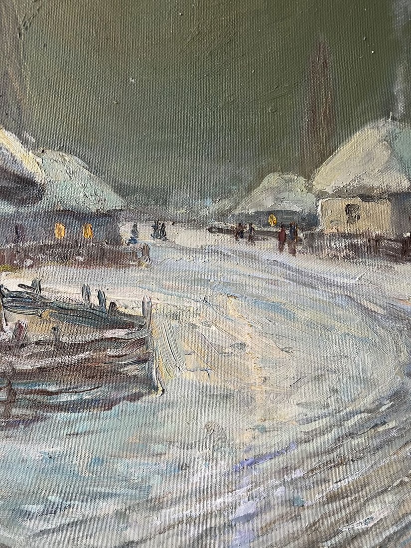 Oil painting Winter evening V. Mishurovsky - 7