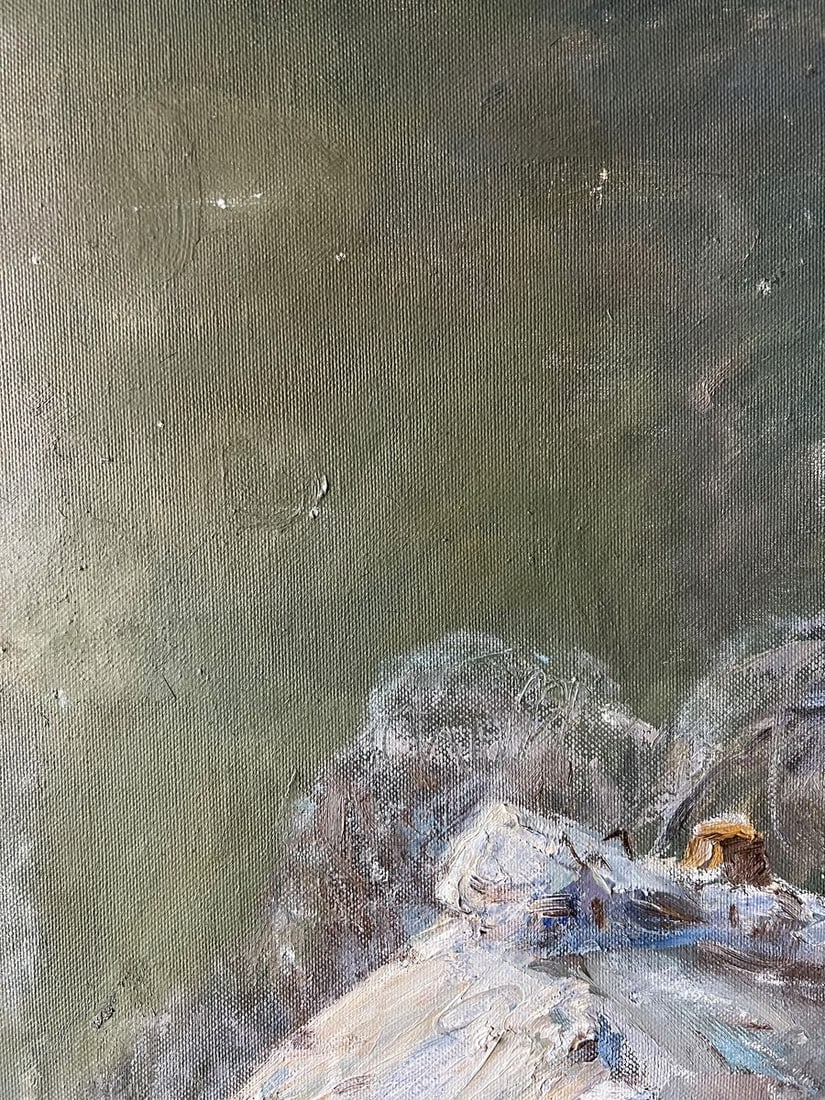 Oil painting Winter evening V. Mishurovsky - 8