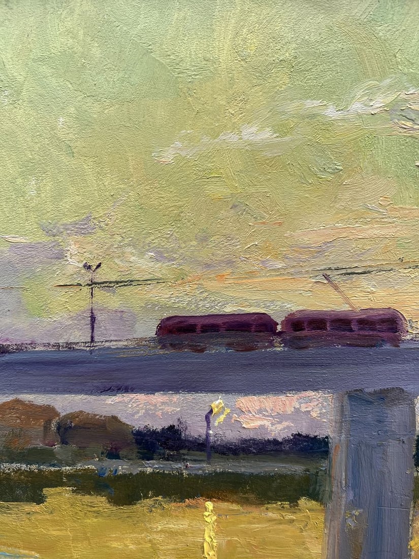 Oil painting High-speed tram V. Mishurovsky - 2