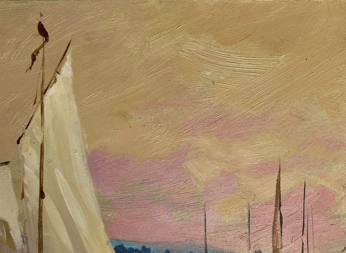 Oil painting Scarlet sunset on the ferry Yuriy Suprunchuk - 4