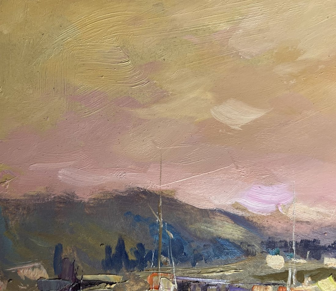 Oil painting Scarlet sunset on the ferry Yuriy Suprunchuk - 6