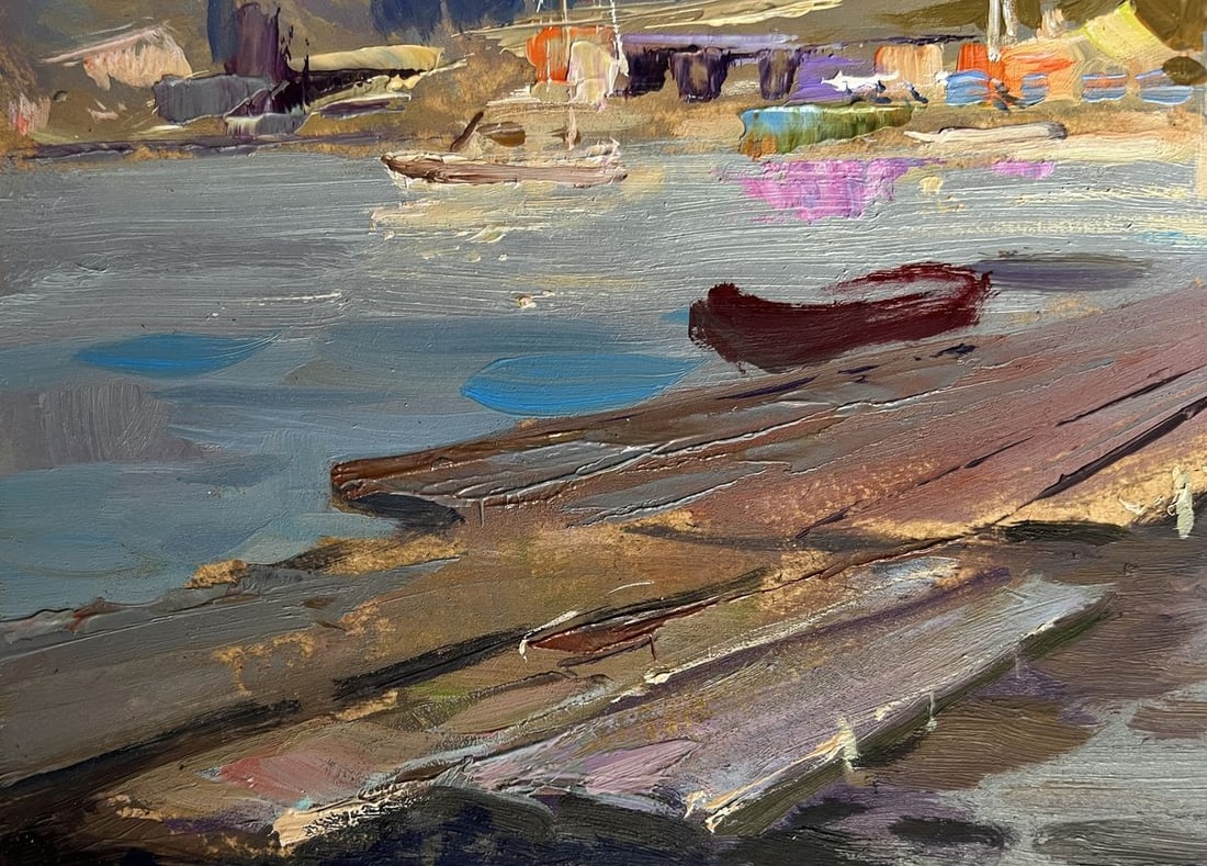 Oil painting Scarlet sunset on the ferry Yuriy Suprunchuk - 9