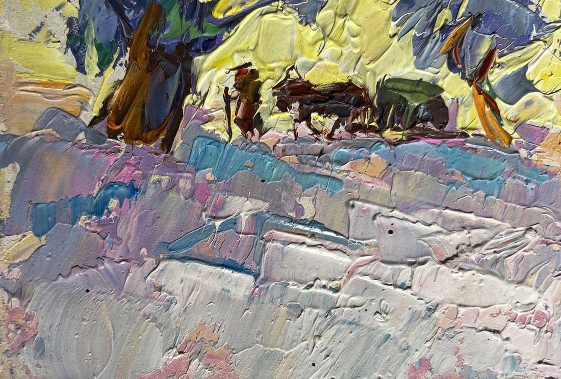 Oil painting Winter morning in the field Alex Kalenyuk - 5