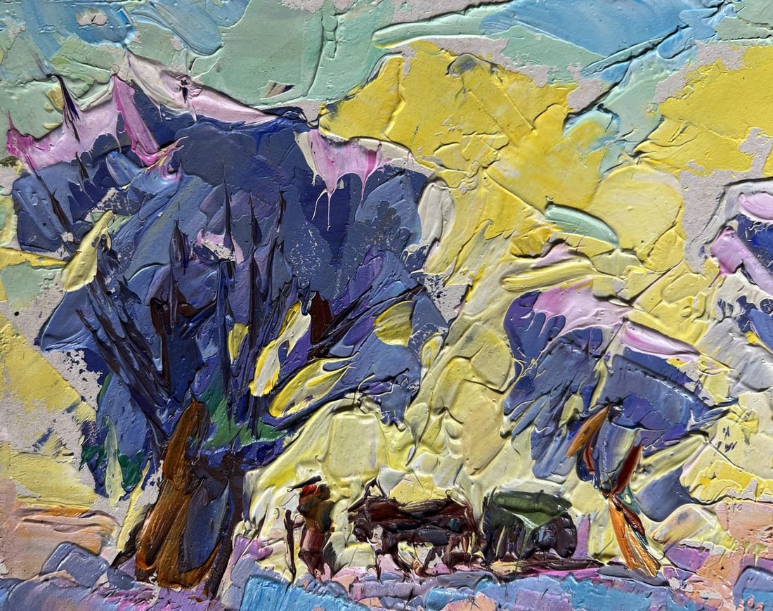 Oil painting Winter morning in the field Alex Kalenyuk - 6