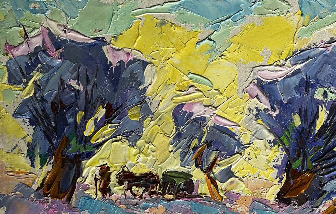 Oil painting Winter morning in the field Alex Kalenyuk - 7